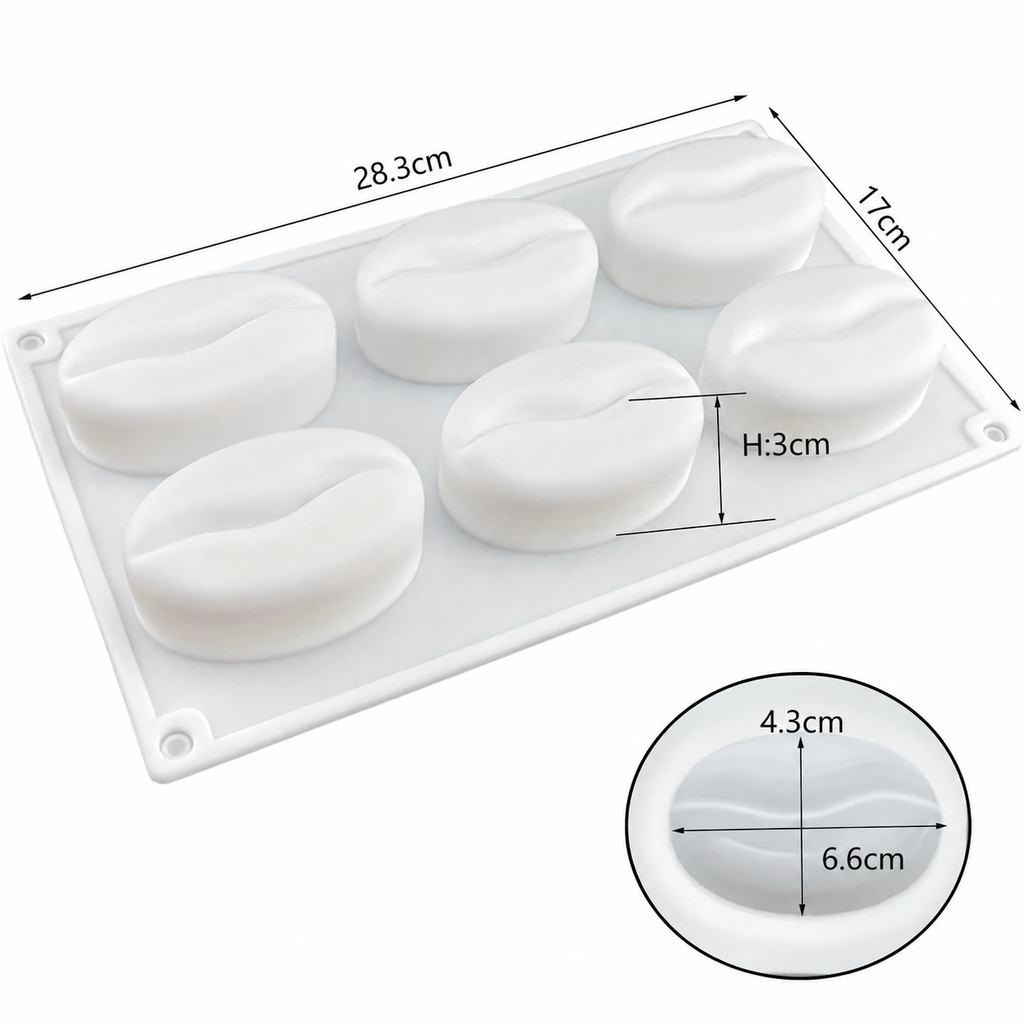 6pcs Chicco di Caffè Stampo